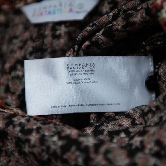 Compania Fantastica Floral Wide Leg Cotton Dungarees Overalls - Picture 10 of 11